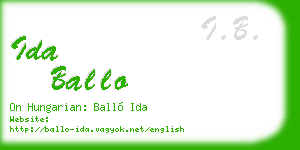ida ballo business card